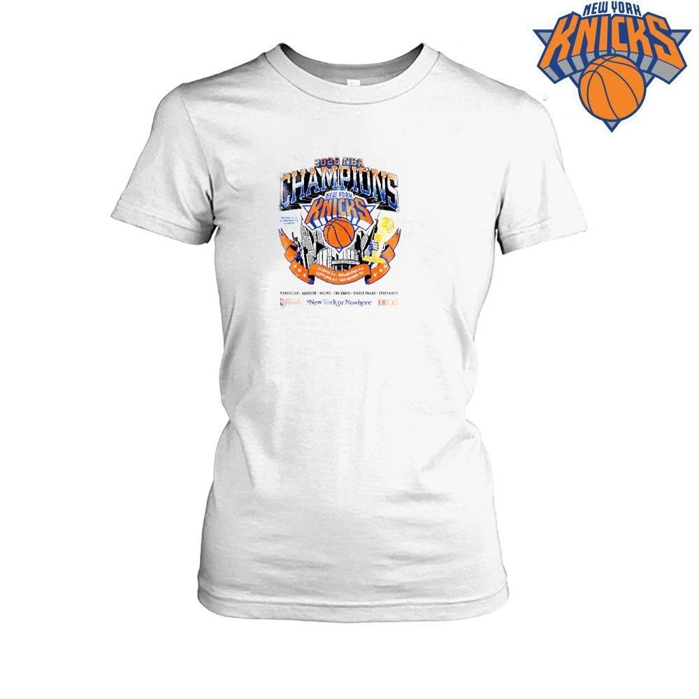 New York Knicks Champions NBA 2026 Retro City Skyline Graphic Shirt