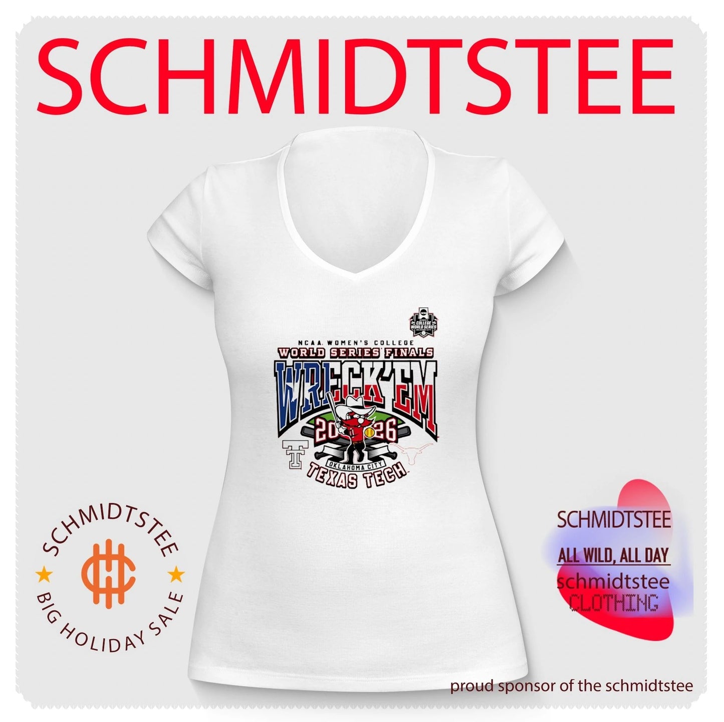 Texas Tech 2026 WCWS Finals Championship Wreck ‘Em-Ready Stance shirt