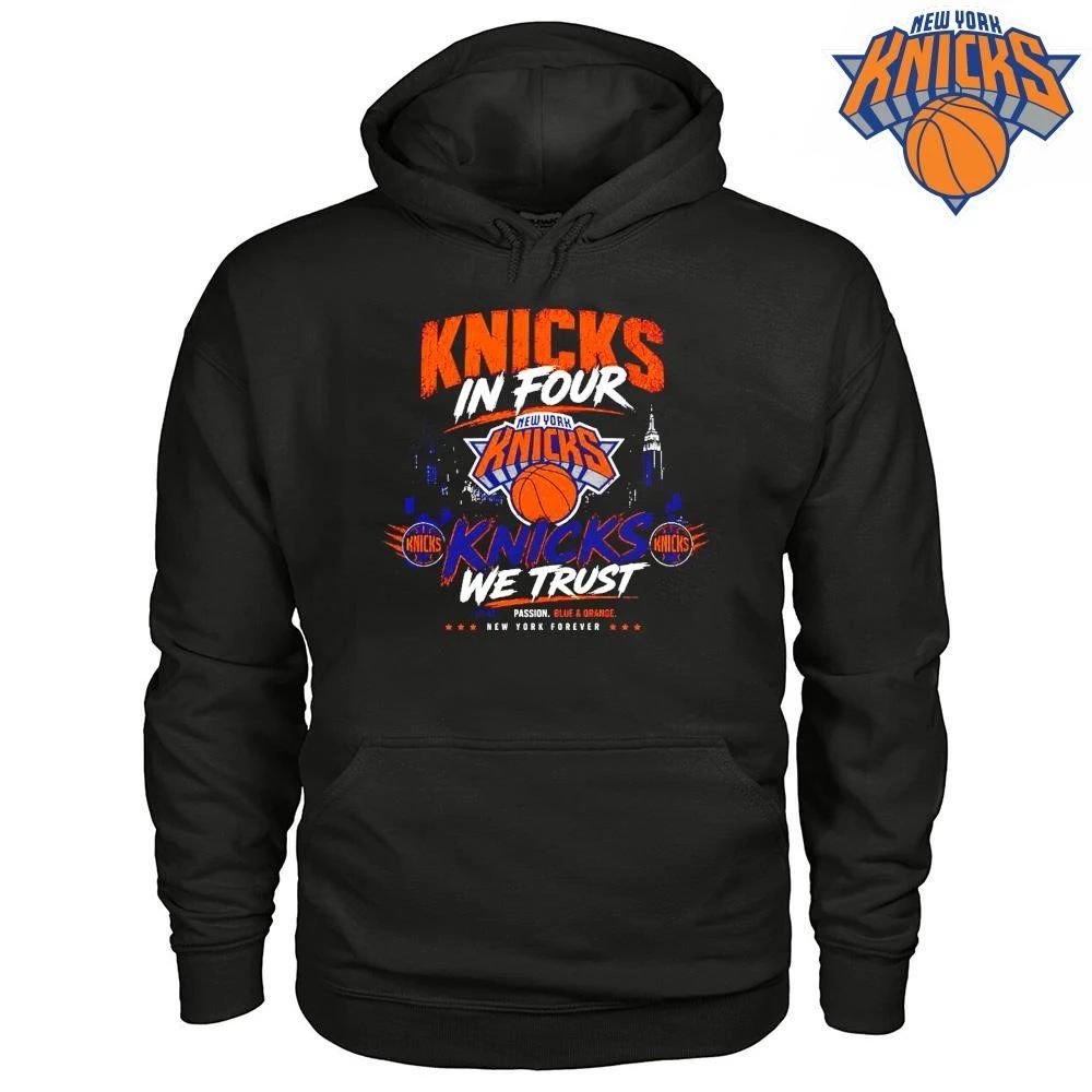 New York Knicks In Four We Trust NBA Finals 2026 Shirt
