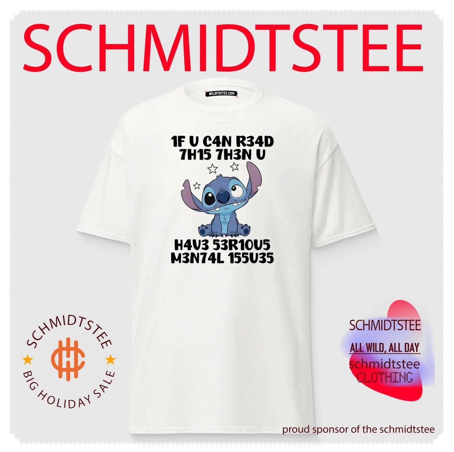 1f u c4n r34d 7h15 7h3n u h4v3 53r10y5 m3n74l 155u35 Stitch shirt