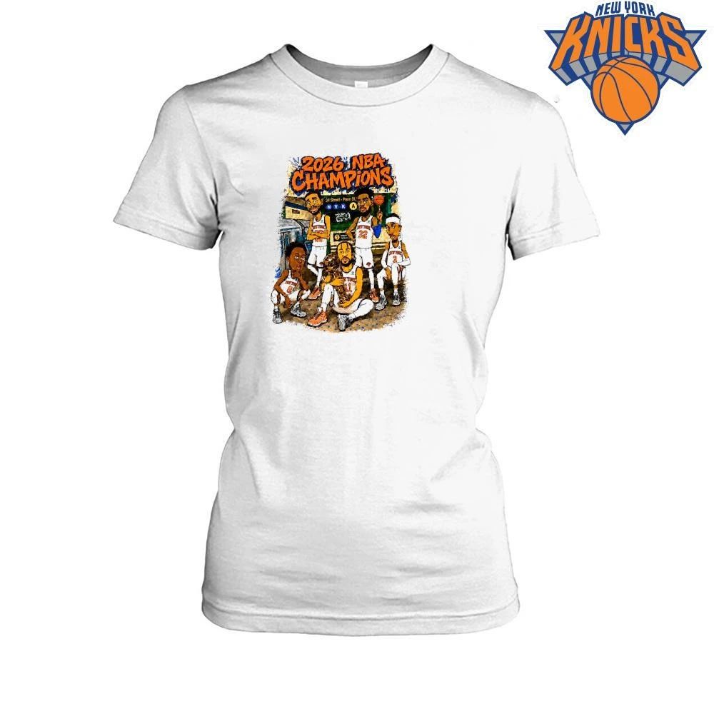 New York Knicks Champions NBA 2026 Subway Graphic Tee Shirt