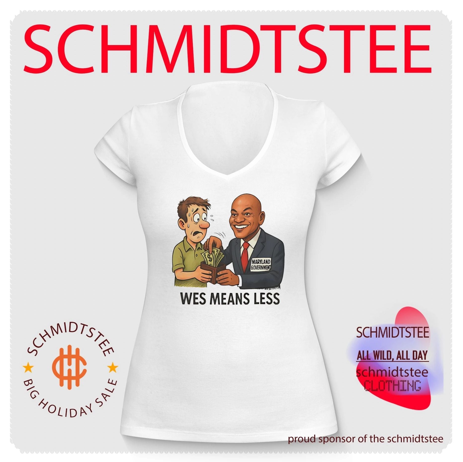 Wes means less politcal cartoon shirt