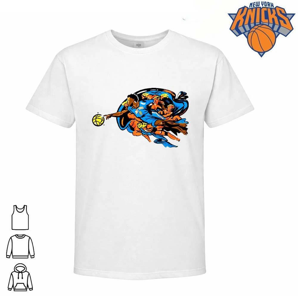 New York Knicks OG Anunoby Creation Of Adam Basketball Graphic Light Blue T Shirt