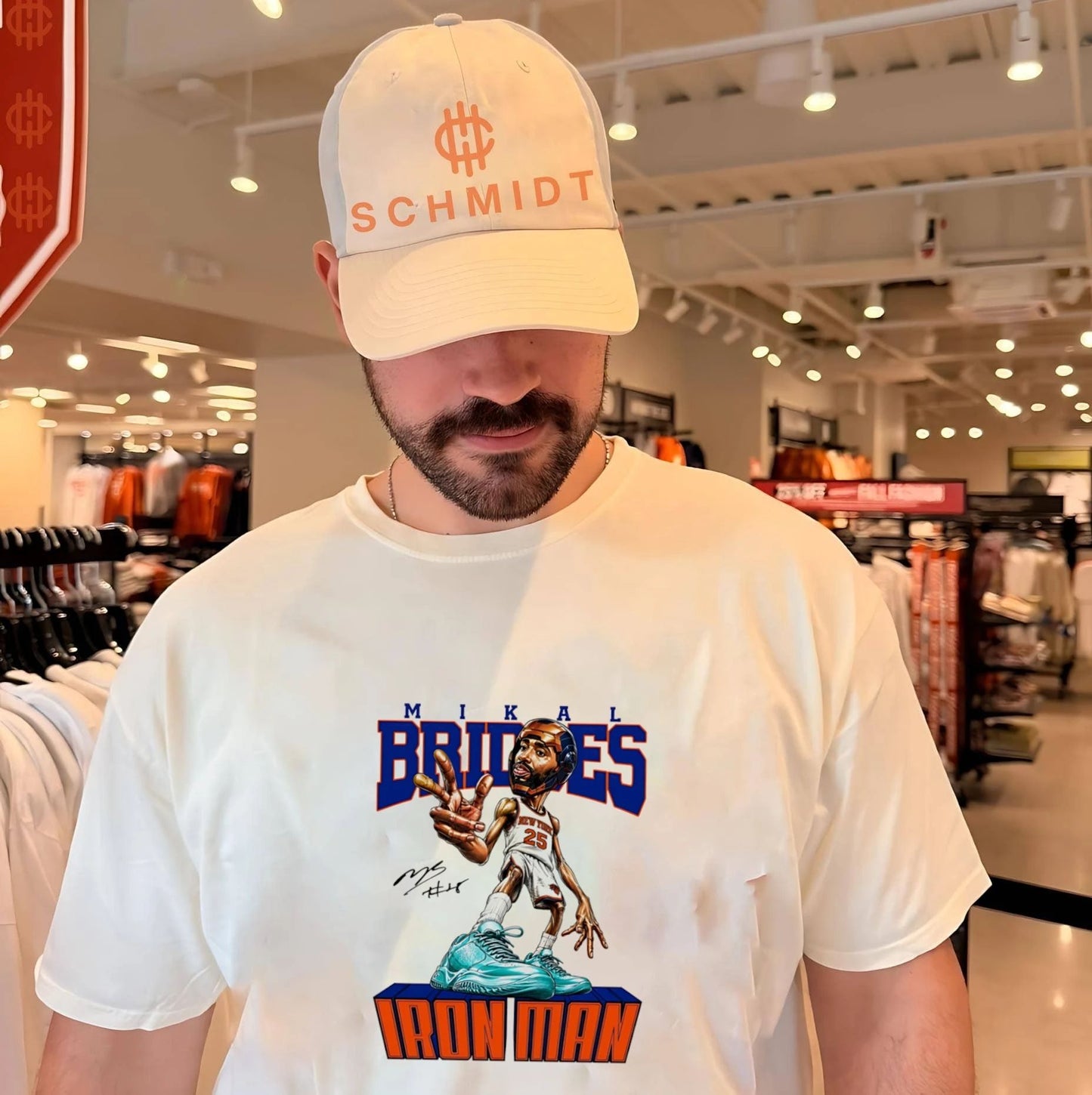 New York Knicks Mikal Bridges Iron Man big head signature shirt