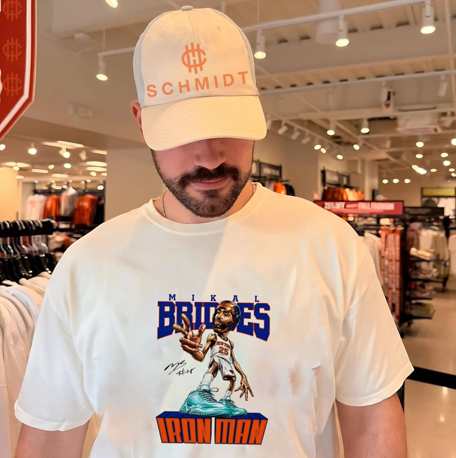 New York Knicks Mikal Bridges Iron Man big head signature shirt