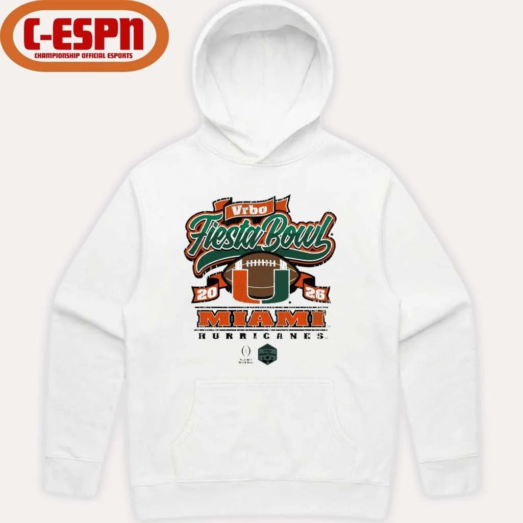 Miami Hurricanes CFP Semifinal 2026 Vrbo Fiesta Bowl Scripted Shirt