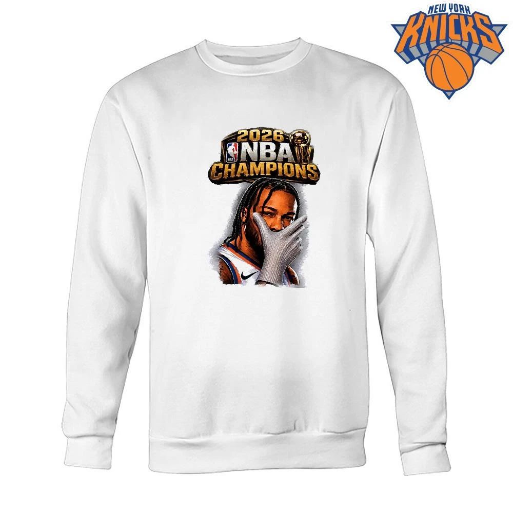 Jalen Brunson 2026 NBA Champions New York Knicks Shhh Celebration Bootleg Rap Tee Shirt