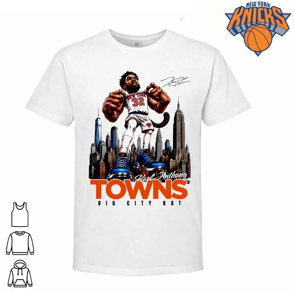 Karl Anthony Towns New York Knicks Big City KAT Skyline Caricature Graphic NBA Finals 2026 Shirt
