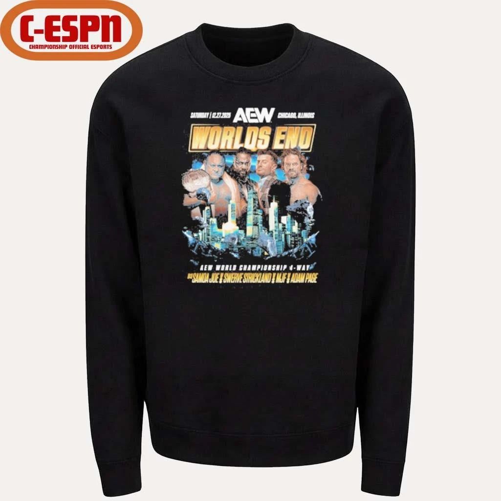 AEW Worlds End 2025 Matchup – Samoa Joe vs Hangman Adam Page vs Swerve Strickland vs MJF Shirt