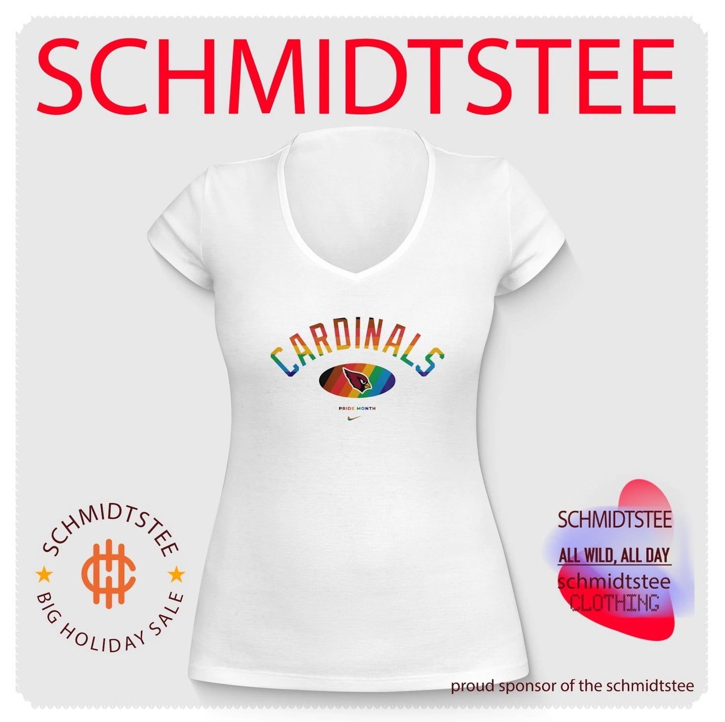 Arizona Cardinals Pride Month Rainbow logo shirt