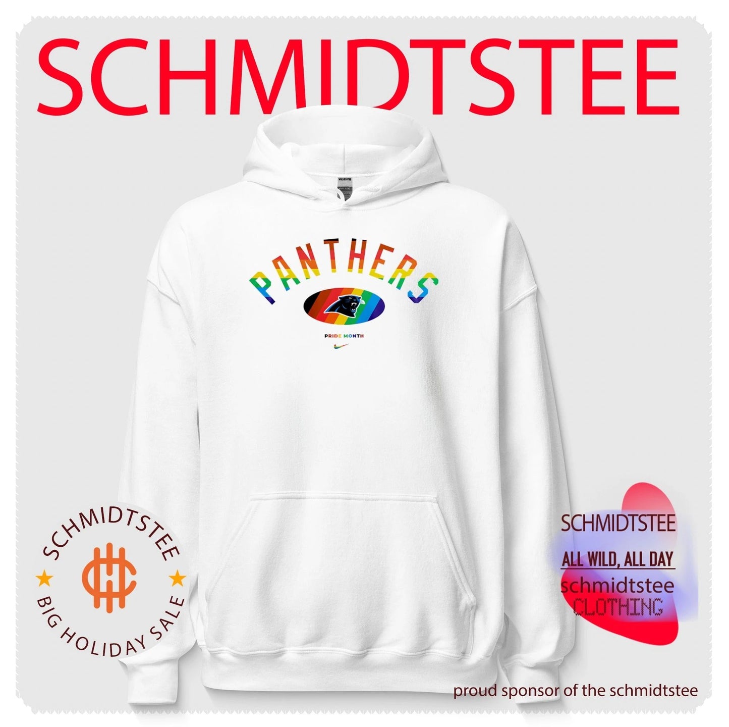 Carolina Panthers Pride Month Rainbow logo shirt