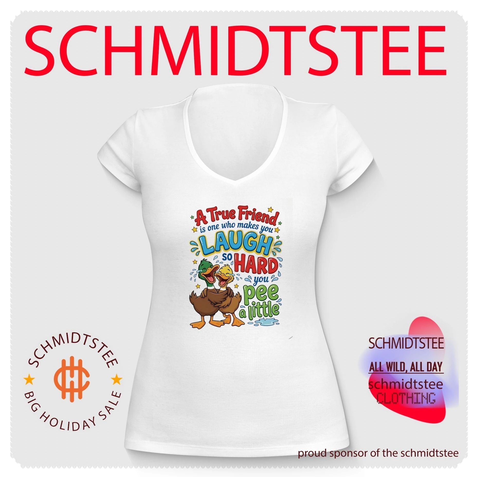 A true friend is one who makes you laugh so hard you pee a little cartoon ducks shirt
