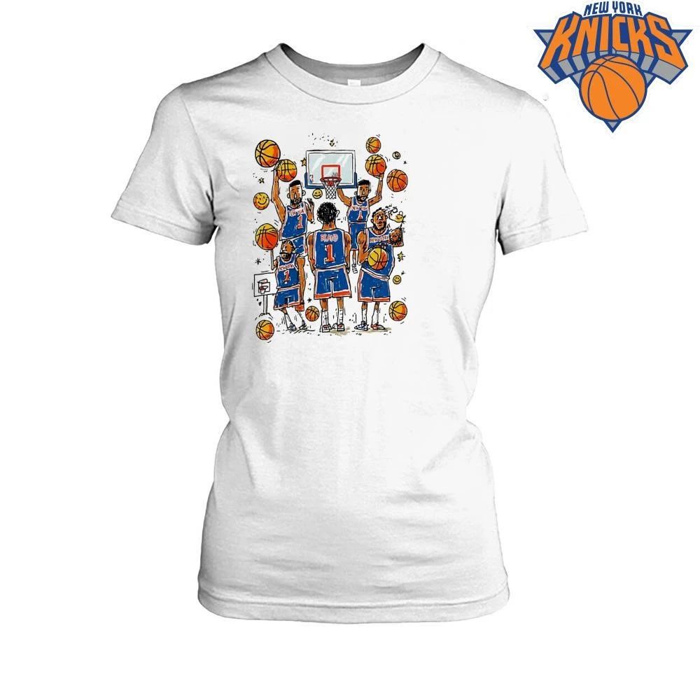 New York Knicks Basketball Players Doodle Graphic Art NBA Finals 2026 Shirt