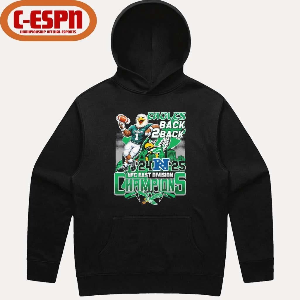 Philadelphia Eagles Mascot 2025 NFC East Division Champions T-shirt
