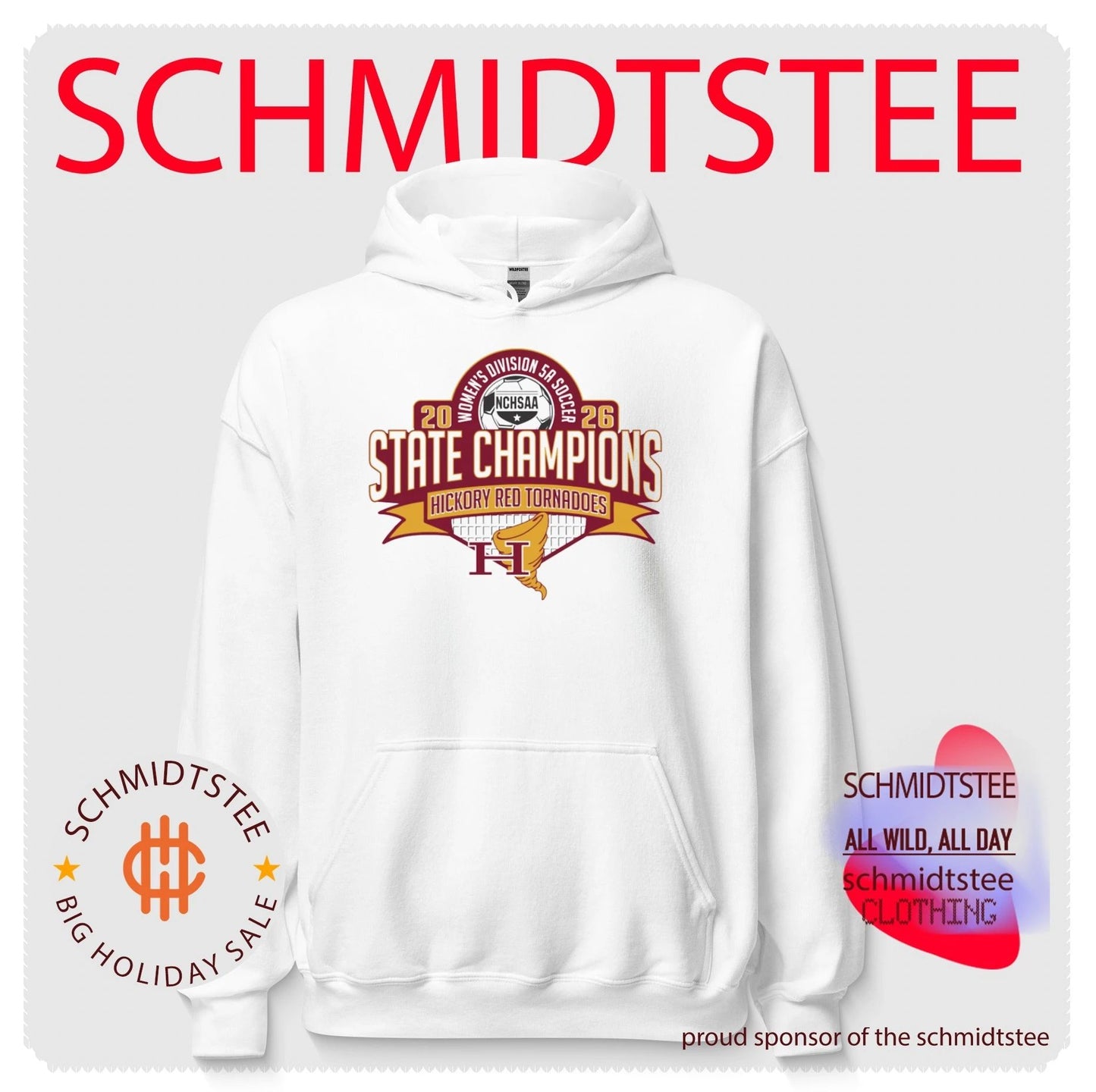 Hickory Red Tornadoes 2026 NCHSAA Women’s Division 5A Soccer Champions shirt