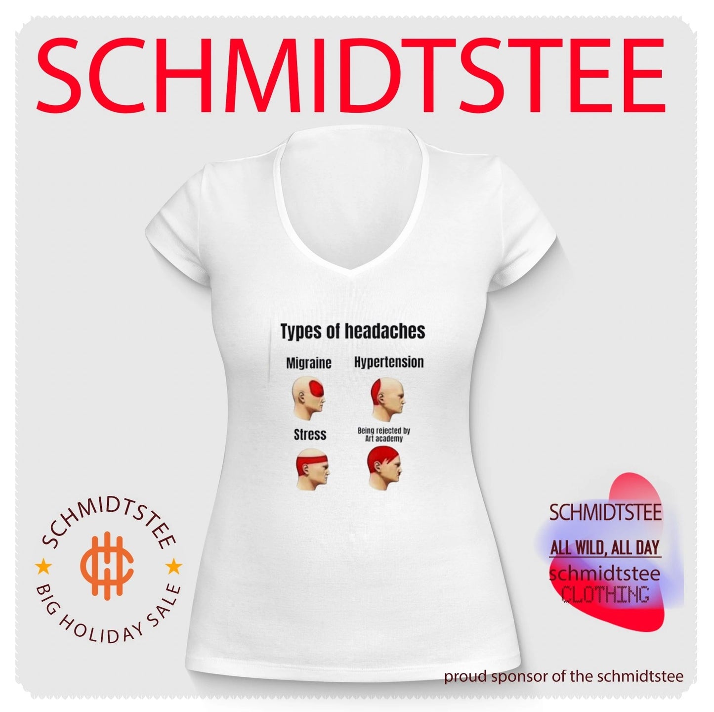 Types of headaches migraine hypertension stress being rejected by art academy shirt