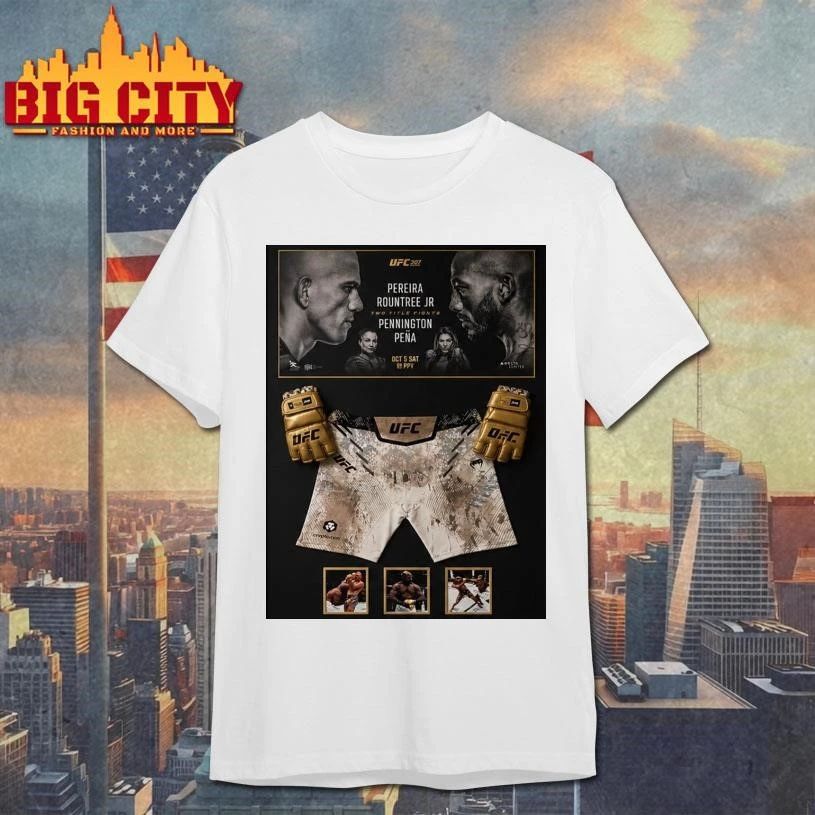 Original Khalil Rountree Jr Showcases Shorts And Gold Gloves Iconic UFC 307 War Poster Shirt