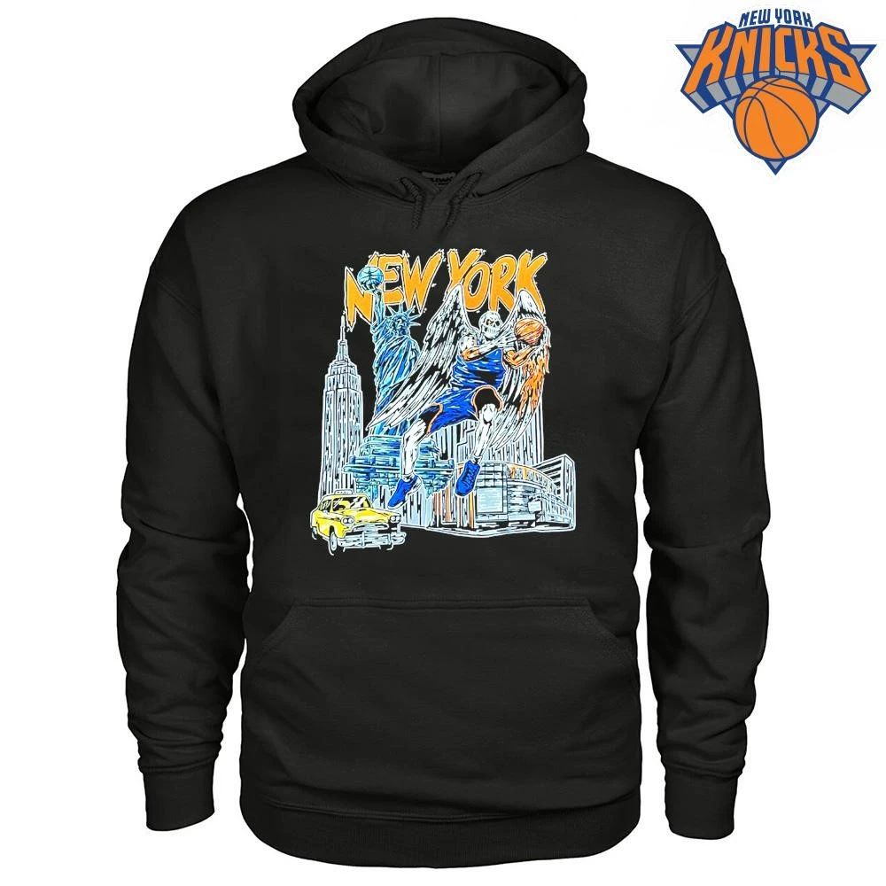 New York Knicks Skyline Statue of Liberty Angel Basketball Dunk Vintage Graphic NBA Finals 2026 Shirt