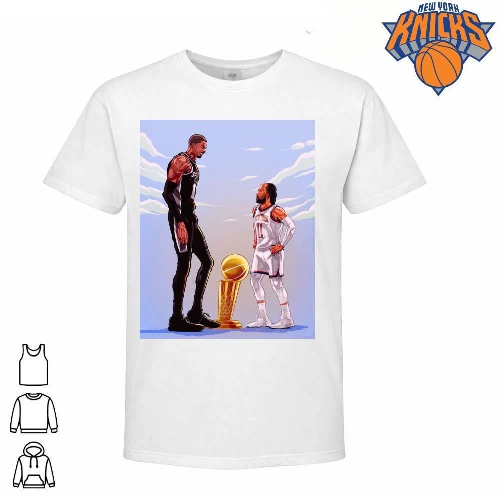 San Antonio Spurs Victor Wembanyama vs New York Knicks Jalen Brunson 2026 NBA Finals Cartoon Art Graphic Shirt