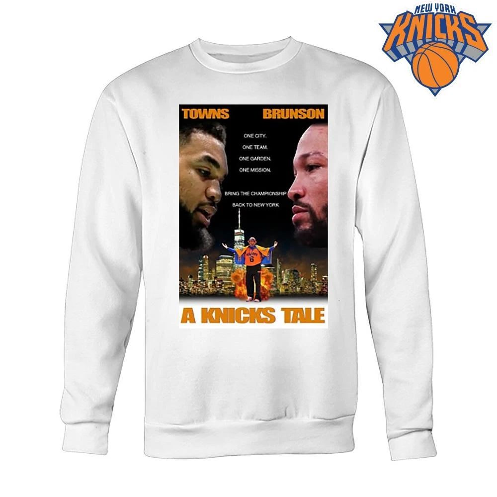 A Knicks Tale Towns Brunson Movie Poster Blue New York Knicks Champions NBA 2026 Shirt