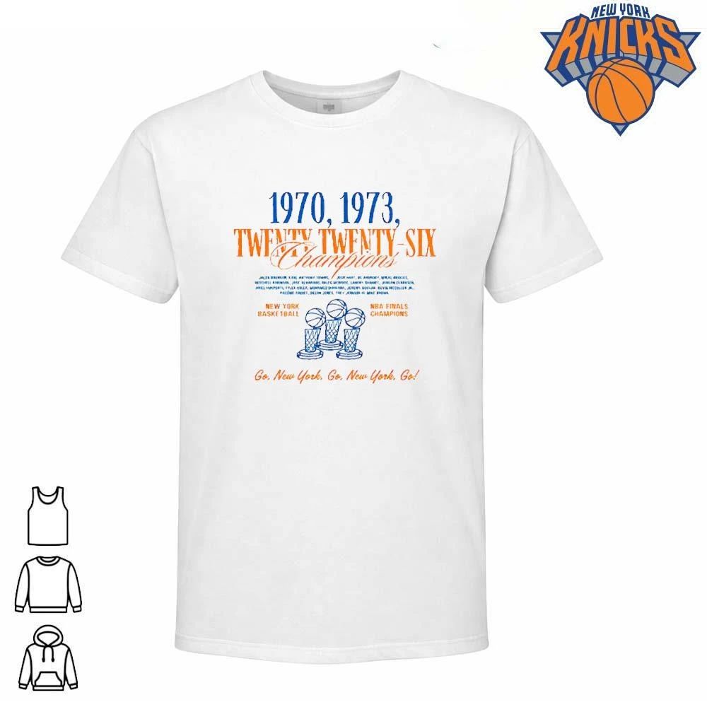 Vintage New York Basketball 1970 1973 Twenty Twenty Six Champions Trophy White Tee Shirt