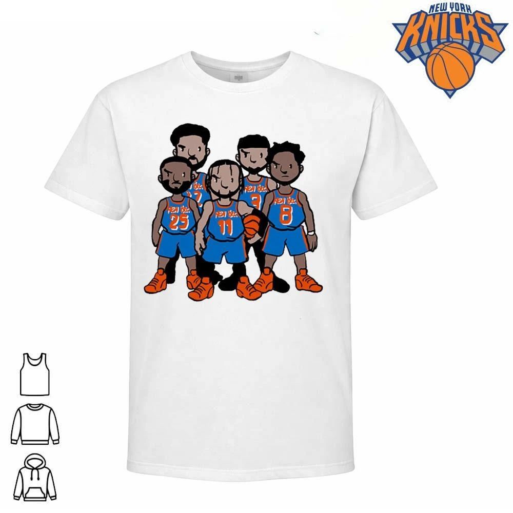 New York Knicks Starting Five Players Chibi Caricature Cartoon Basketball NBA Finals 2026 Shirt