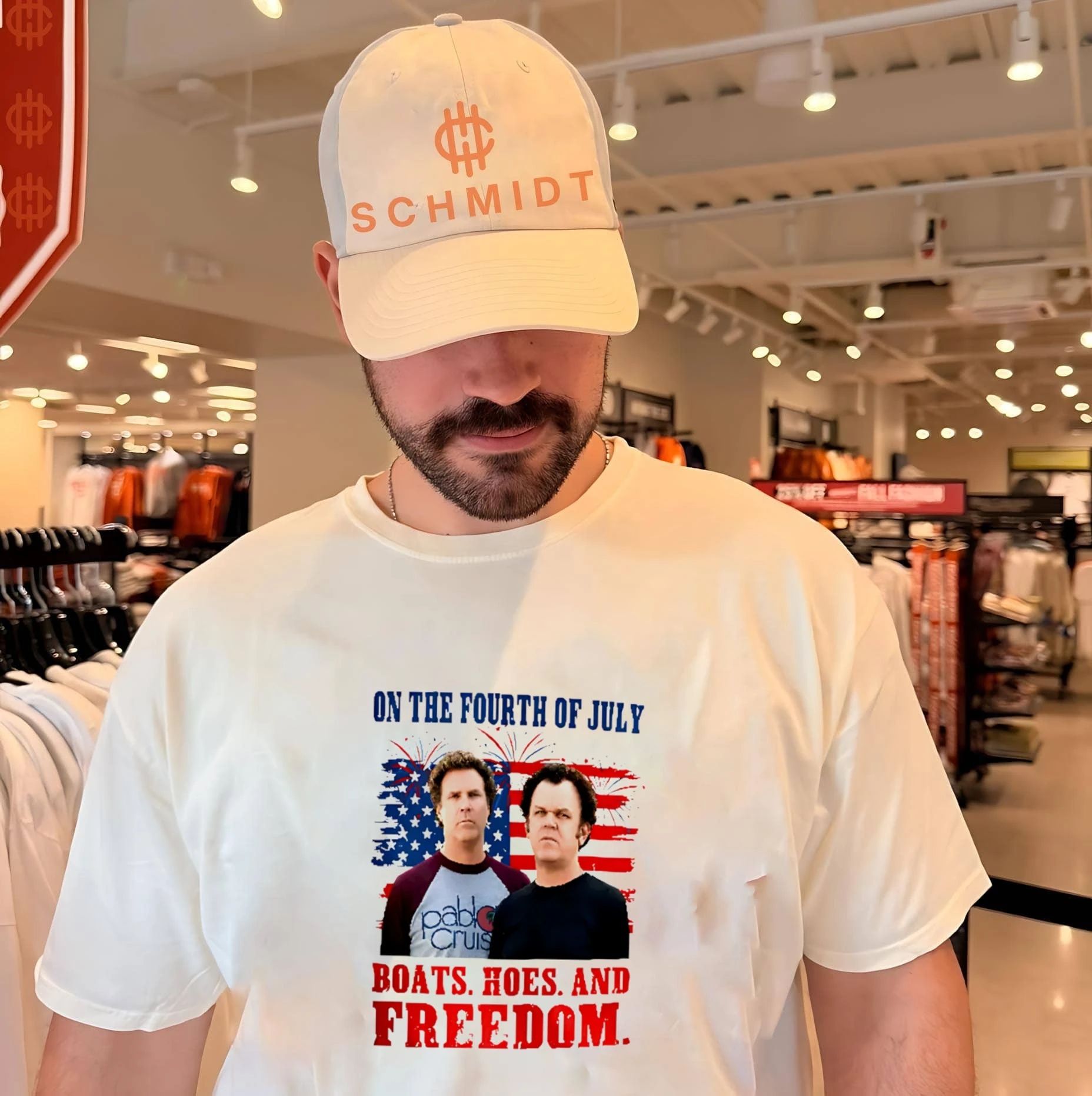 Boats Hoes And Freedom Funny Step Brothers 4th of July shirt