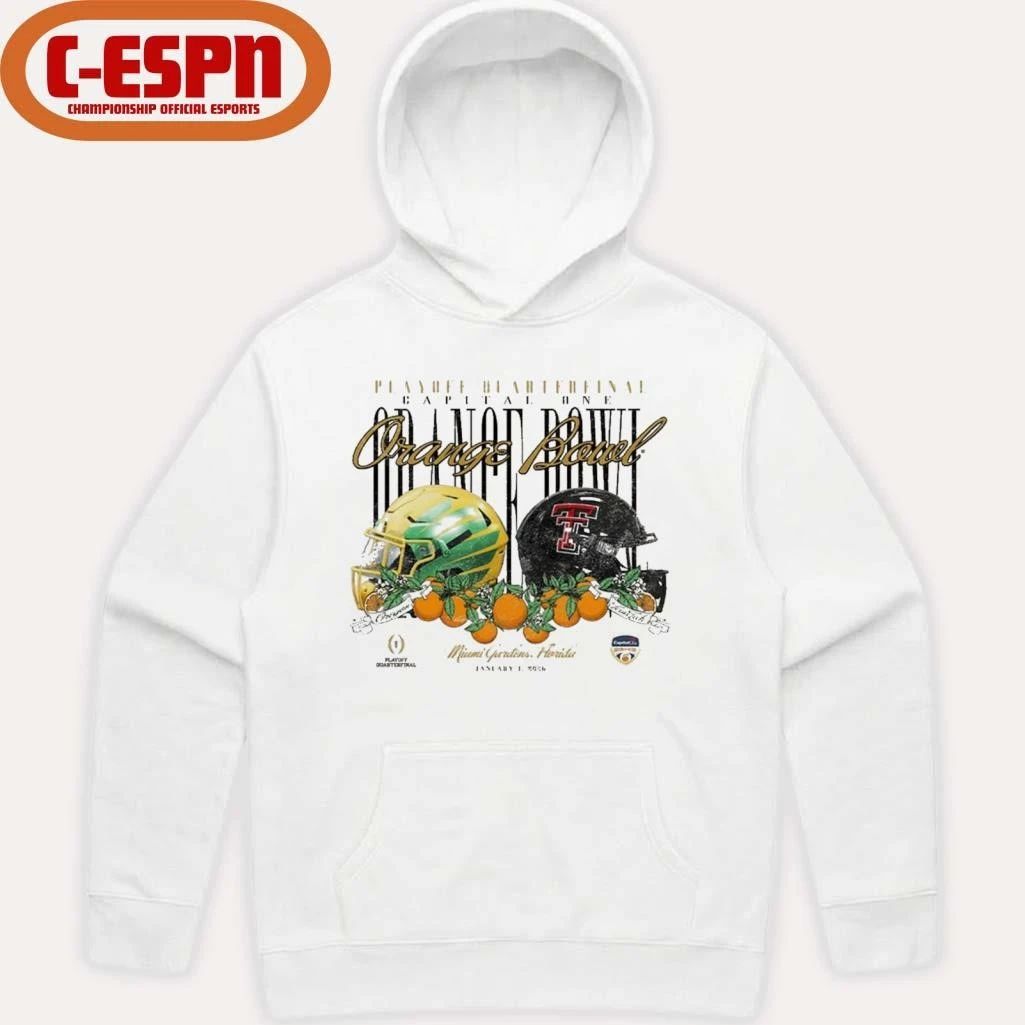 Playoff Quarterfinal Texas Tech Red Raiders 2026 Orange Bowl vs. Oregon Ducks Helmets Shirt