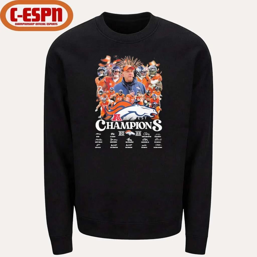 Denver Broncos 2025 AFC West Division Champions Team Signatures Shirt