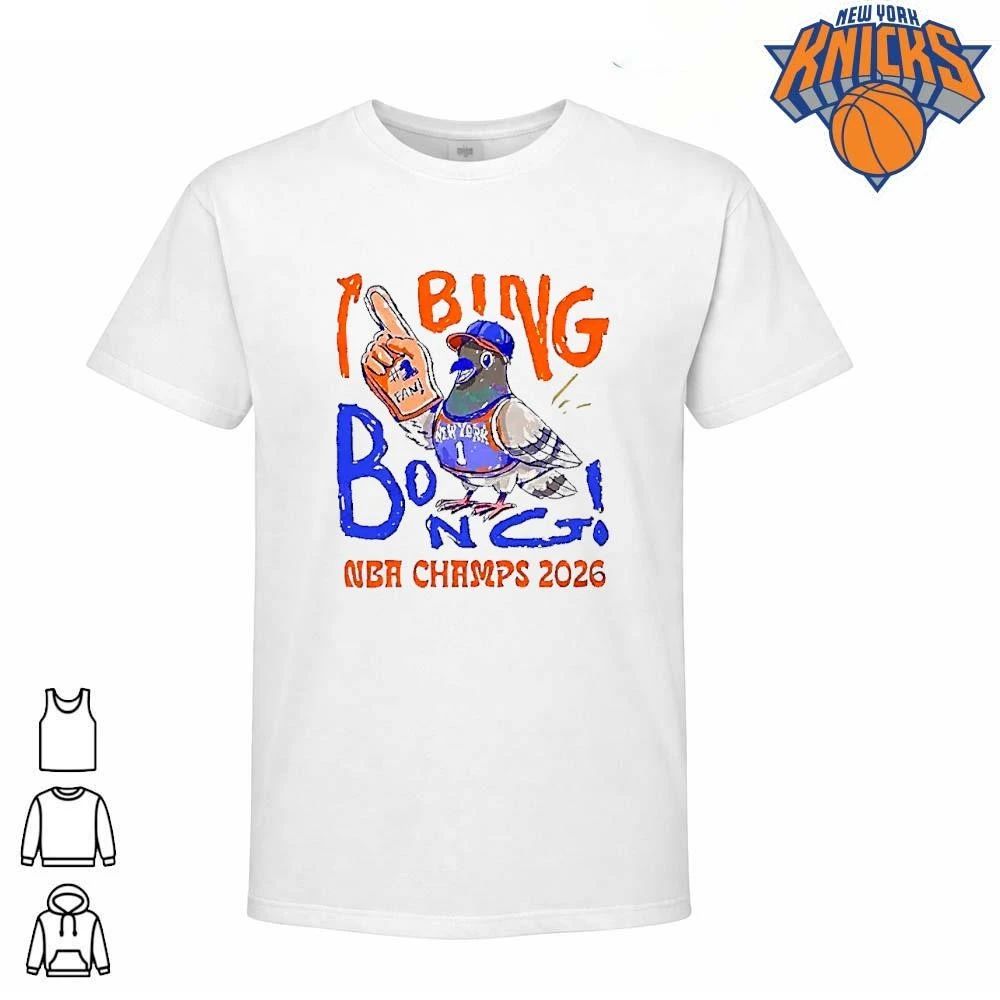New York Pigeon Fan Bing Bong Nba Champs 2026 White Shirt