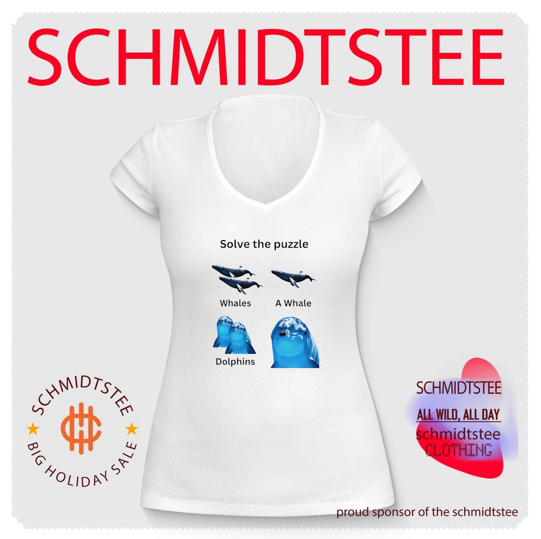 Solve the puzzle Whales a whale dolphins shirt