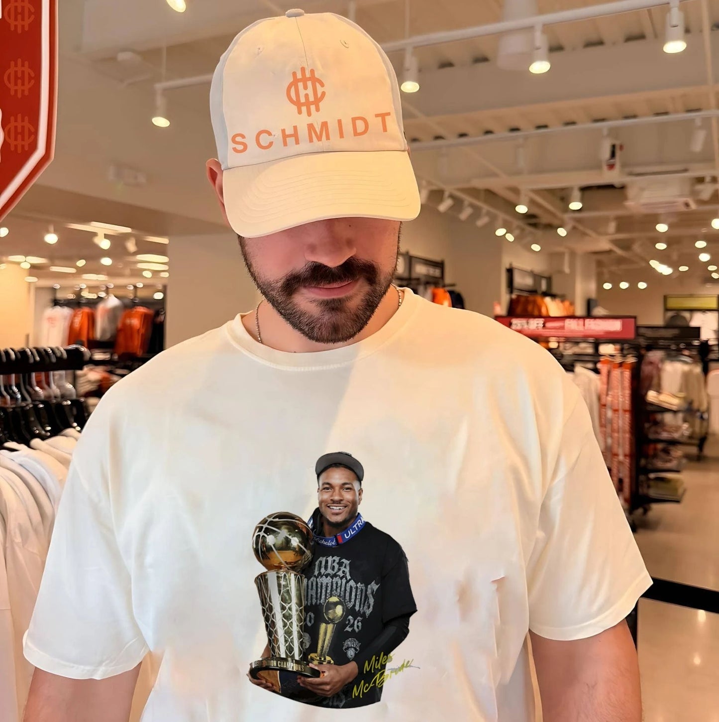 Miles Mcbride New York Knicks 2026 Nba Champions holding trophy shirt