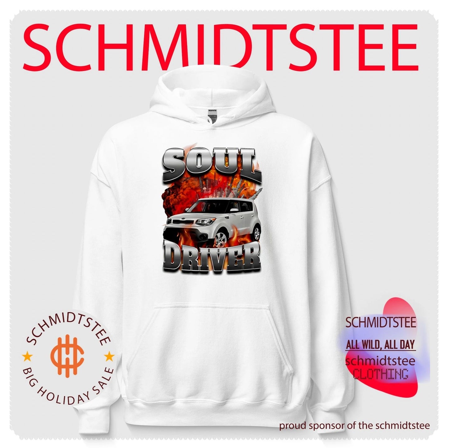 Sould driver Kia Soul white car explosion shirt