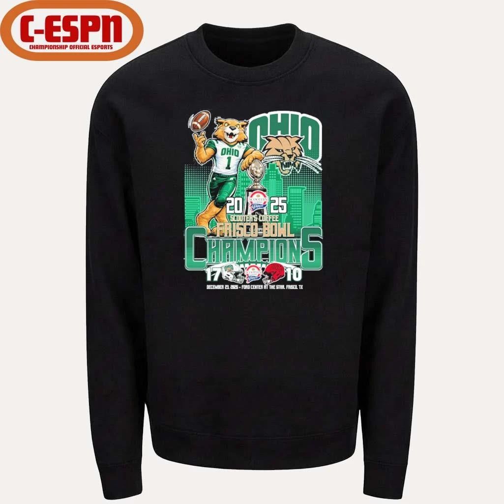 Ohio Bobcats Mascot 2025 Frisco Bowl Champions Score Shirt