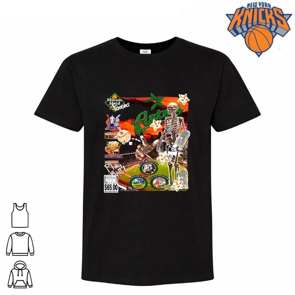 Bootleg Houston Astros World Champions Skeleton Stadium Parking Heavy Graphic Streetwear Shirt