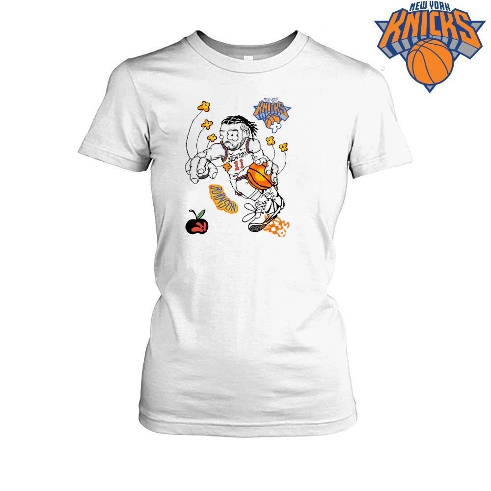 New York Knicks Champions NBA 2026 Jalen Brunson Flower Cartoon Doodle Shirt