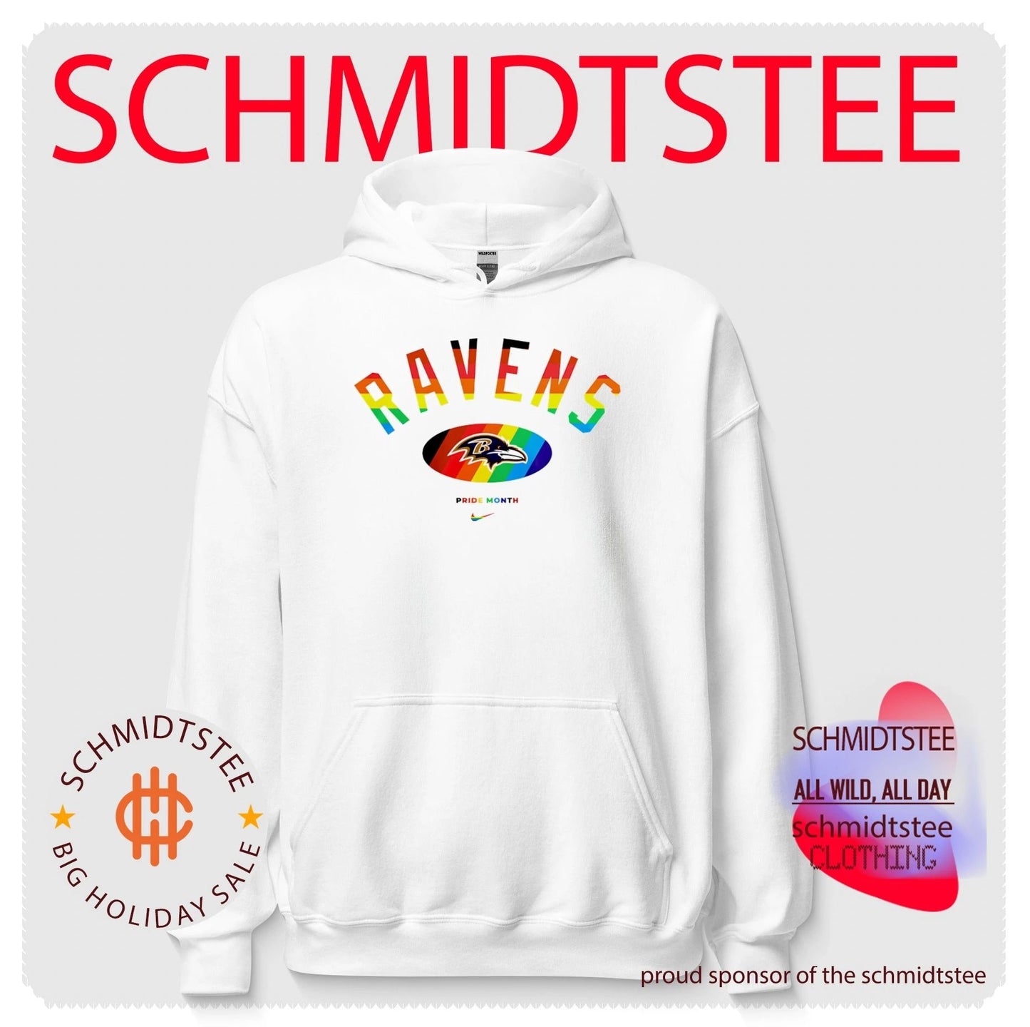 Baltimore Ravens Pride Month Rainbow logo shirt