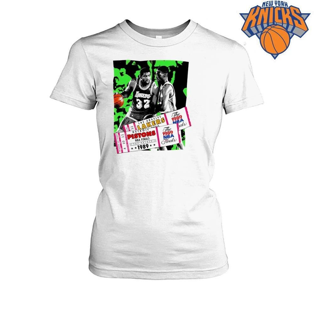 Los Angeles Lakers vs Detroit Pistons 1989 NBA Historic Finals Mitchell & Ness Tickets Shirt