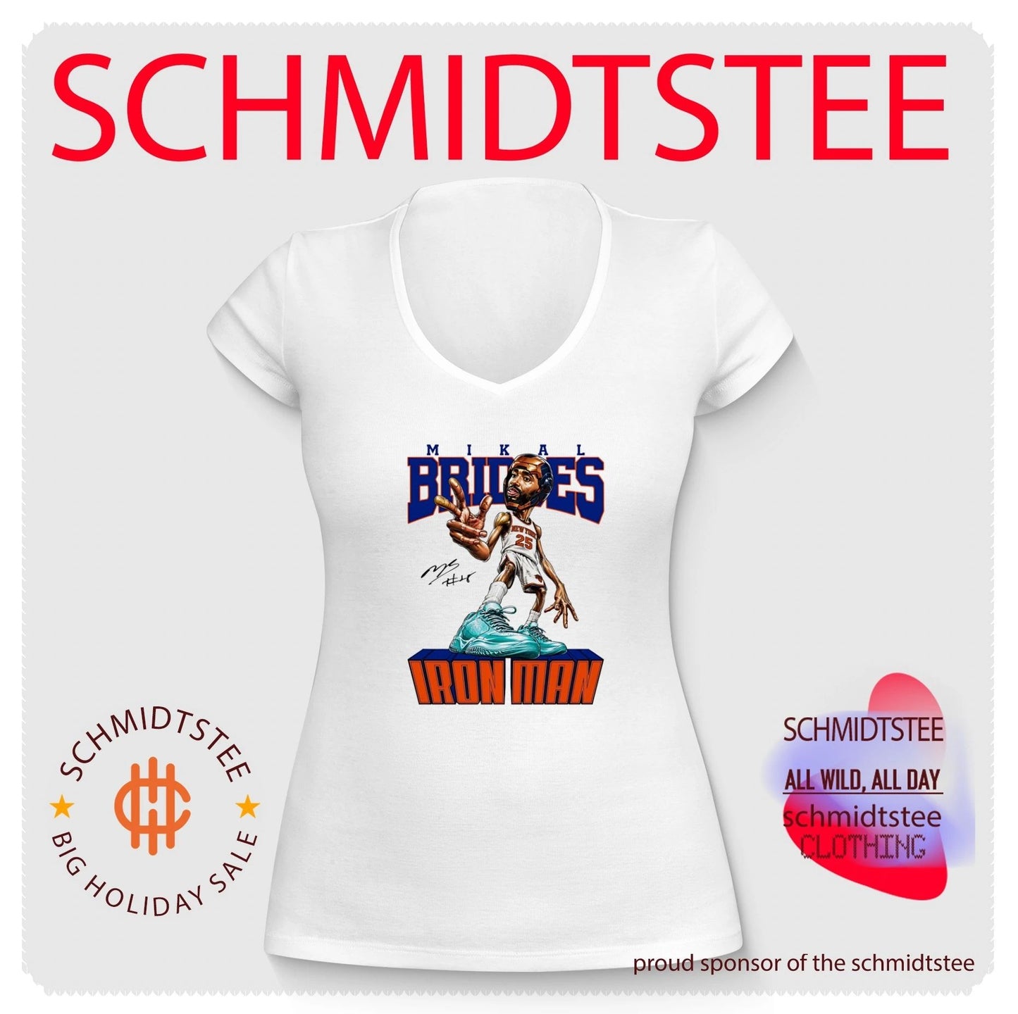 New York Knicks Mikal Bridges Iron Man big head signature shirt