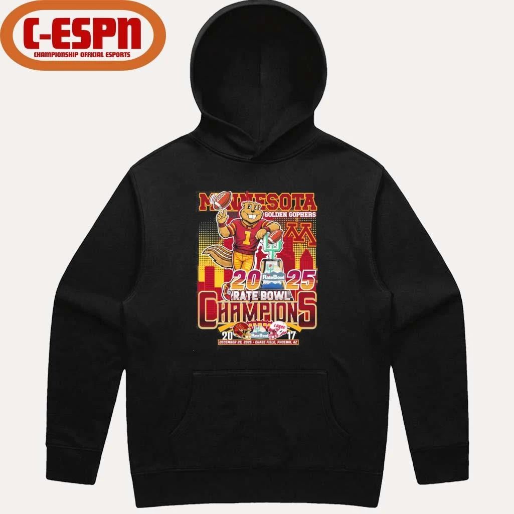 Minnesota Golden Gophers Mascot 2025 Rate Bowl Champions Shirt