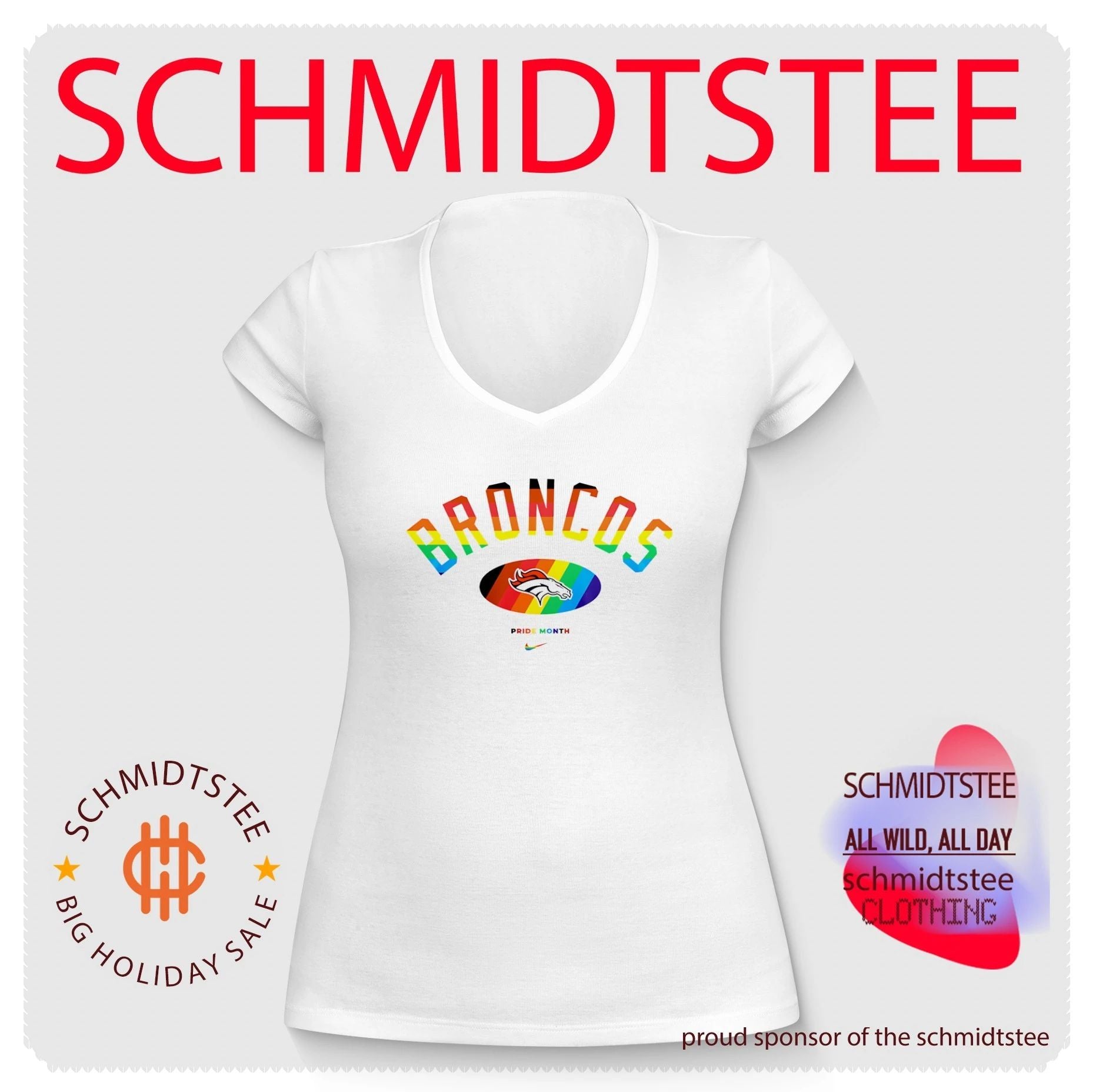 Denver Broncos Pride Month Rainbow logo shirt