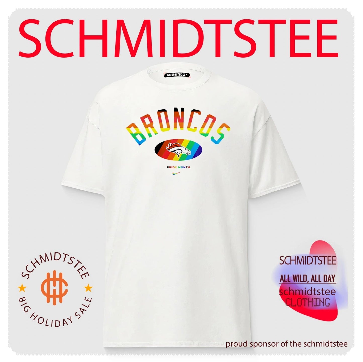 Denver Broncos Pride Month Rainbow logo shirt