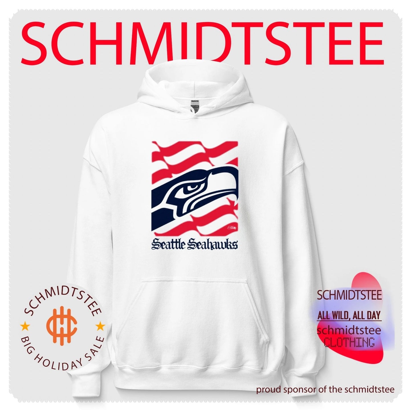 Seattle Seahawks American 250th Flag Heritage Wordmark shirt