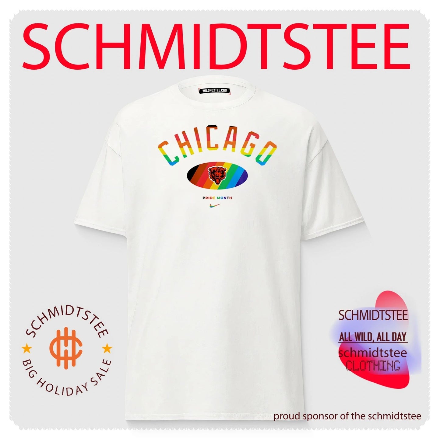 Chicago Bears Pride Month Rainbow logo shirt