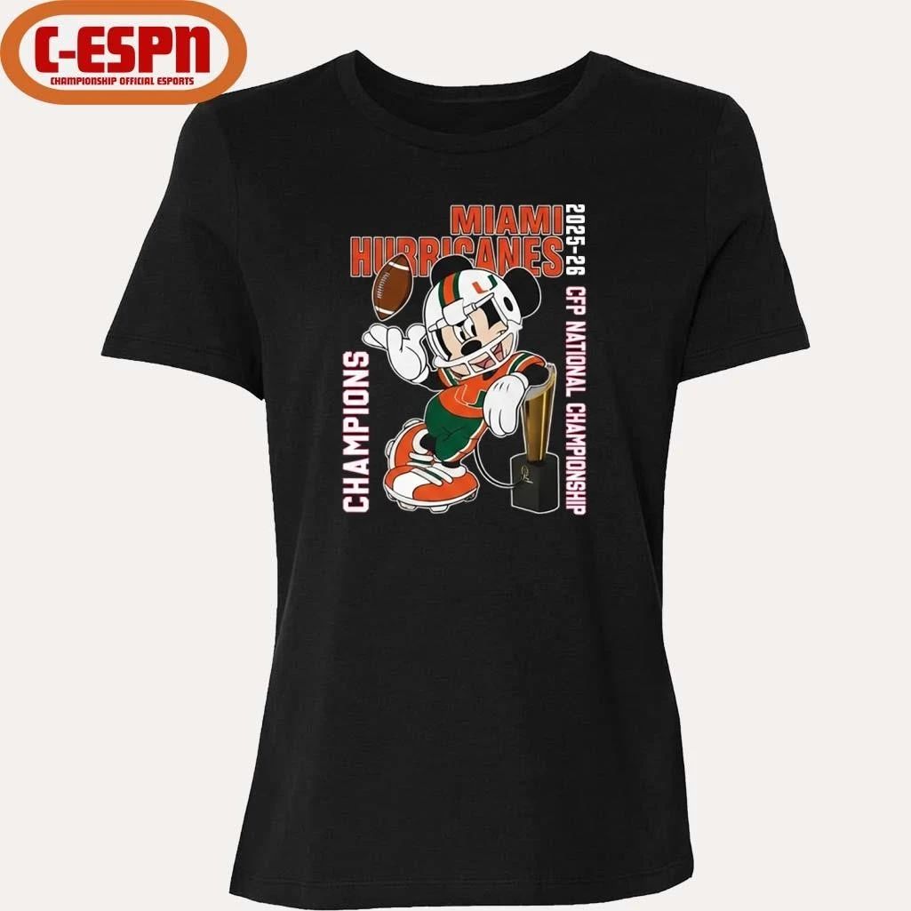 Mickey Mouse X Miami Hurricanes CFP National Champions Shirt