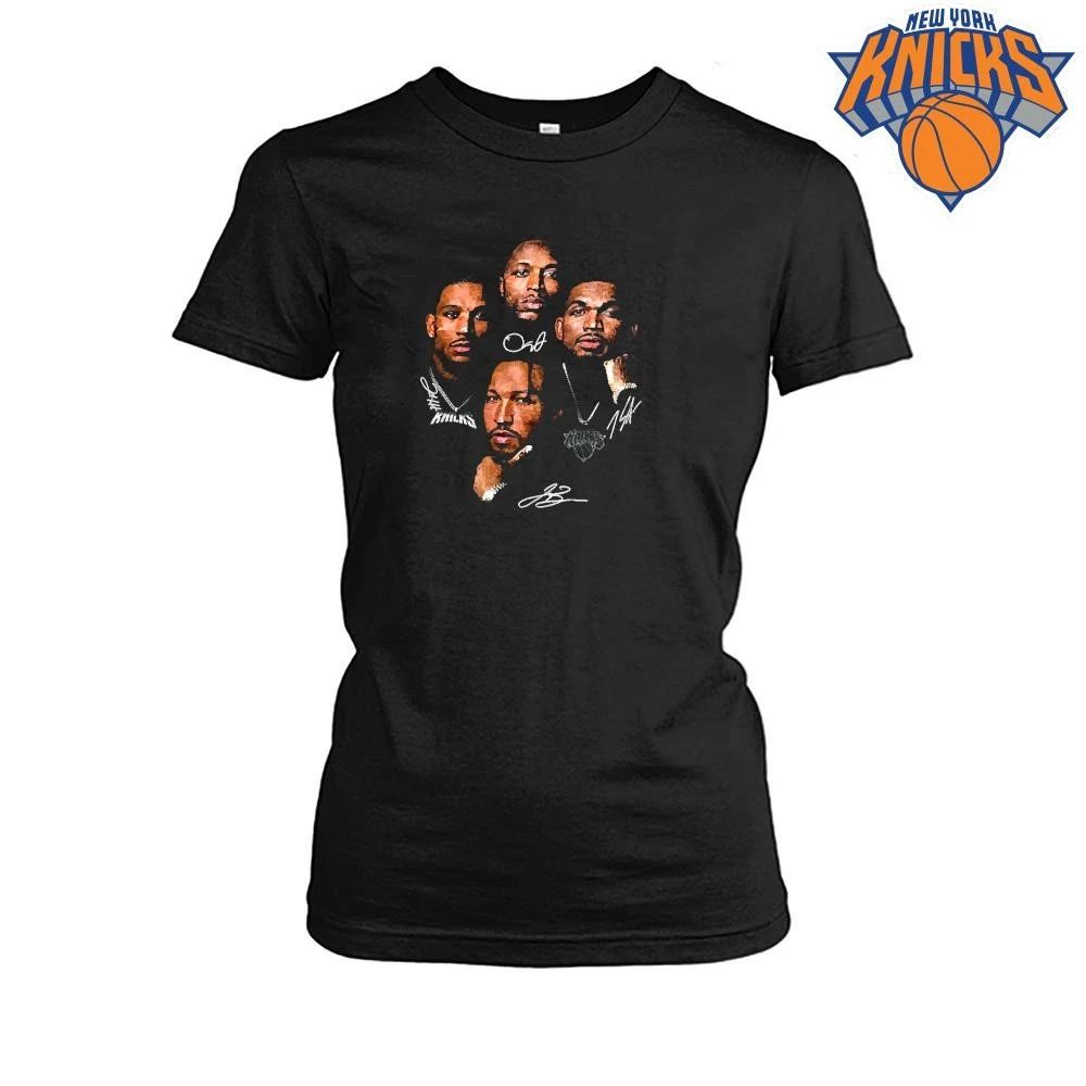 Tappedin New York Knicks Players Signatures Graphic Black Shirt
