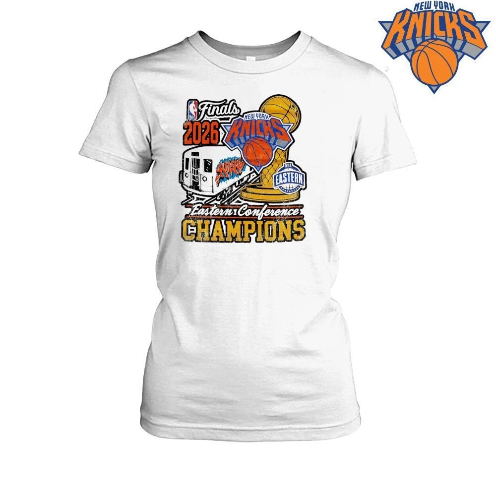 New York Knicks Eastern Conference Champions Subway Trophy Vintage Graphic NBA Finals 2026 Shirt