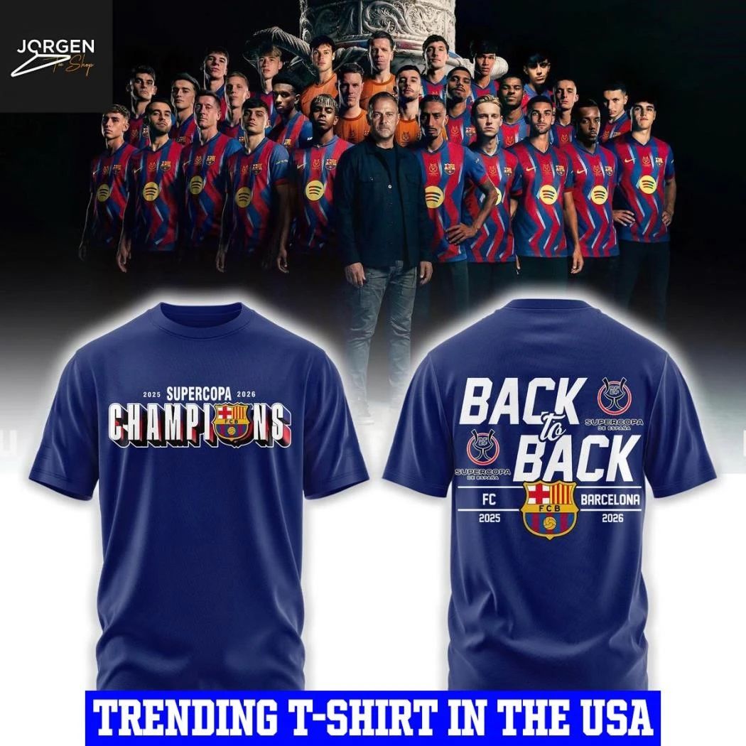 FC Barcelona Supercup Champions 2026 Back To Back Shirt