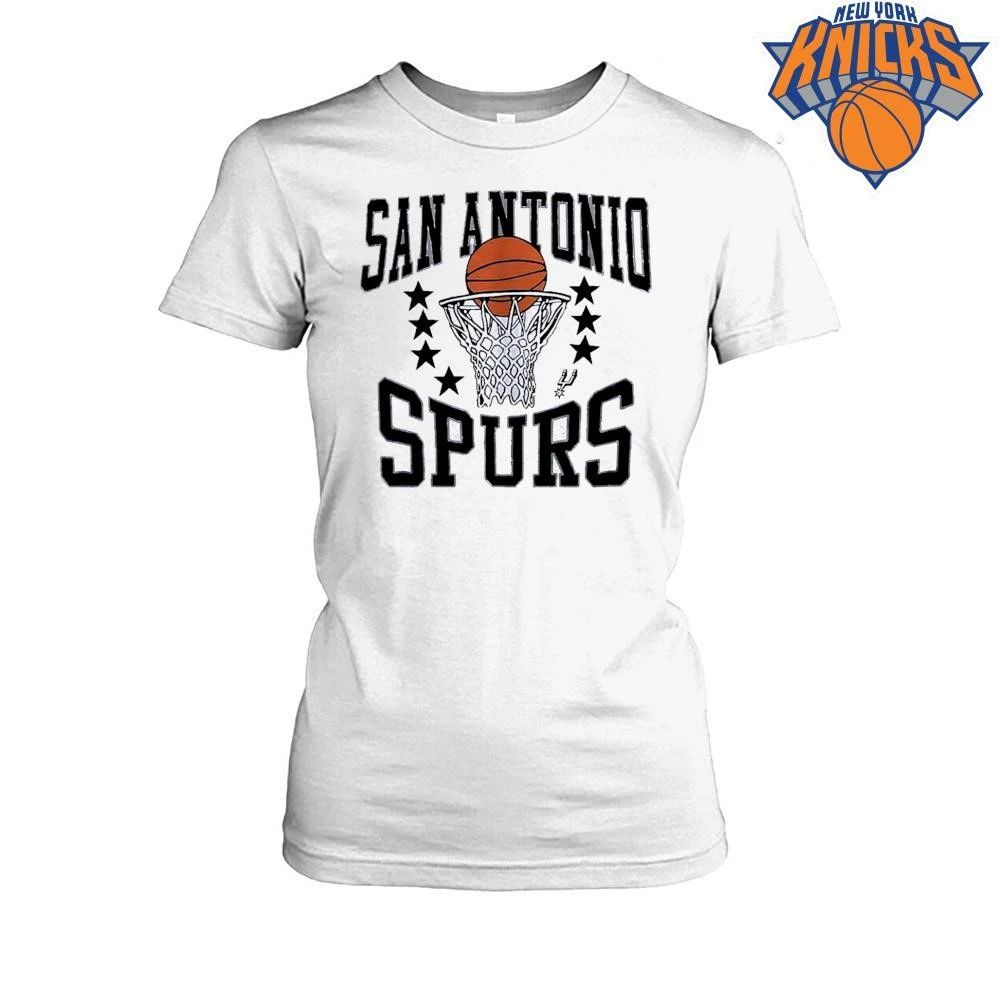 San Antonio Spurs Basketball and Hoop Logo National Basketball Association T Shirt
