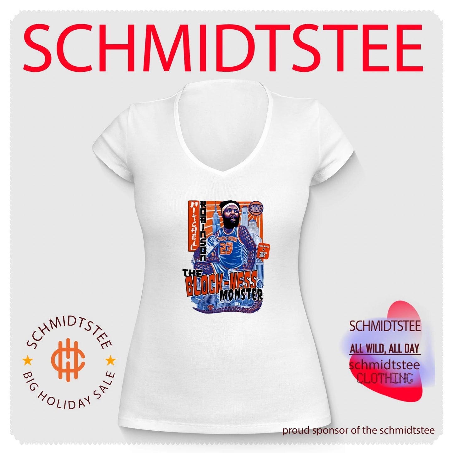 Mitchell Robinson New York Knicks NBA The Block Ness Monster parody shirt